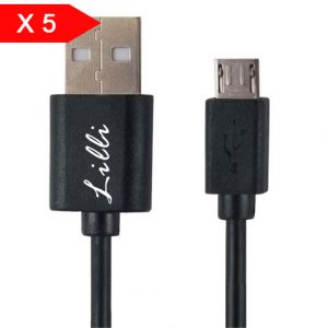 LILLI 5 CAVI MICRO USB PVC 1mt NERO