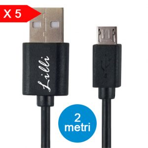 LILLI 5 CAVI MICRO USB PVC 2mt NERO