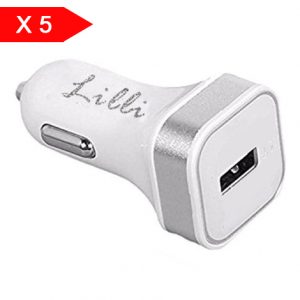 LILLI 5 CARICATORI AUTO 1 USB BIANCO