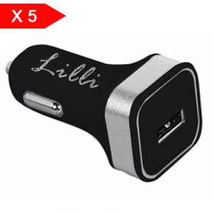 LILLI 5 CARICATORI AUTO 1 USB NERO