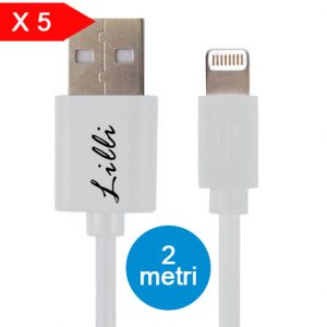 LILLI 5 CAVI LIGHTNING PVC 2mt BIANCO