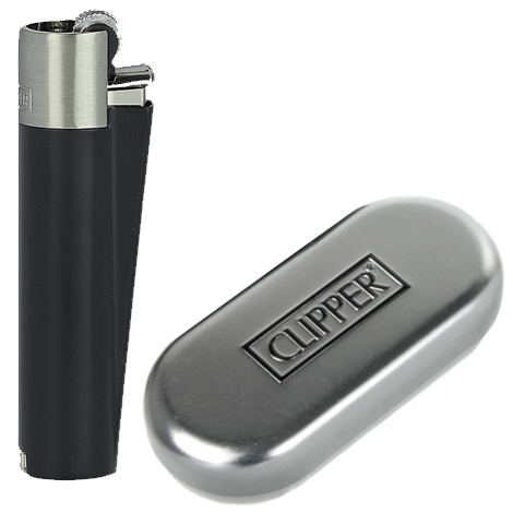 CLIPPER LARGE METAL BLACKeSILVER (X1) - Ingrosso Tabaccherie & Articoli per  Fumatori