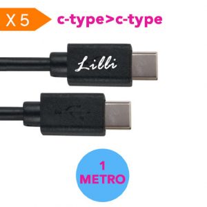 LILLI 5 CAVI C-TYPE C-TYPE PVC 1 METRO NERO