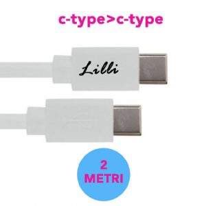 LILLI CAVO C-TYPE C-TYPE PVC 2 METRI BIANCO