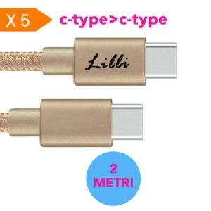 LILLI 5 CAVI C-TYPE C-TYPE NYLON 2 METRI GOLD
