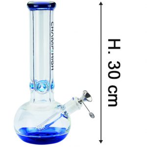 CHAMP HIGH BONG VETRO ROUND BLU H.30 CM