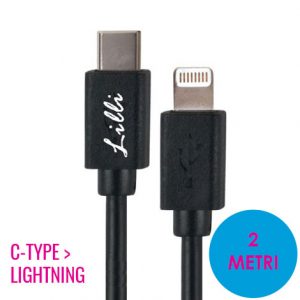 LILLI CAVO LIGHTNING C-TYPE PVC 2 METRI NERO