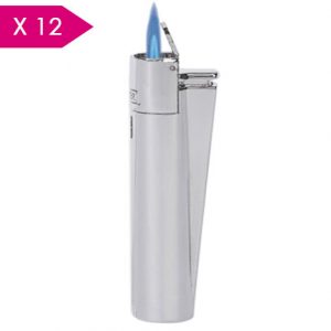 CLIPPER LARGE METAL JET FLAME SILVER