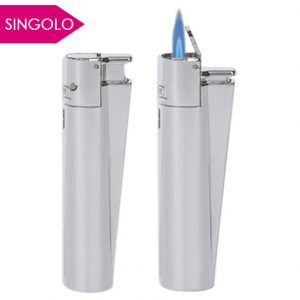 CLIPPER LARGE METAL JET FLAME SILVER SINGOLO