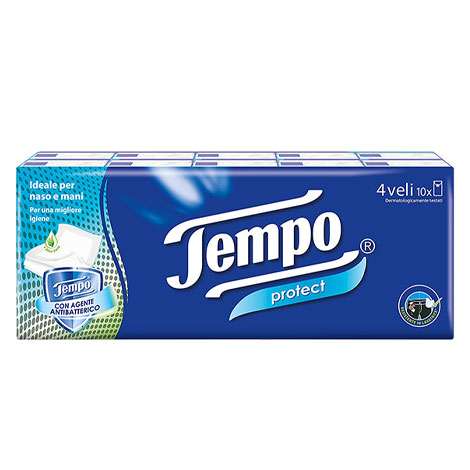 Tempo Fazzoletti Tascabili Protect, 10 pacchetti da 9 fazzoletti - 280 g :  .it: Salute e cura della persona