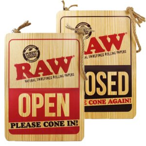RAW WOODEN SIGN - OPEN/CLOSED